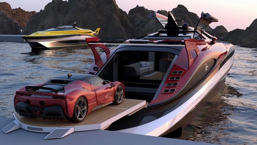 Ferrari inspira hiperyacht de sonho